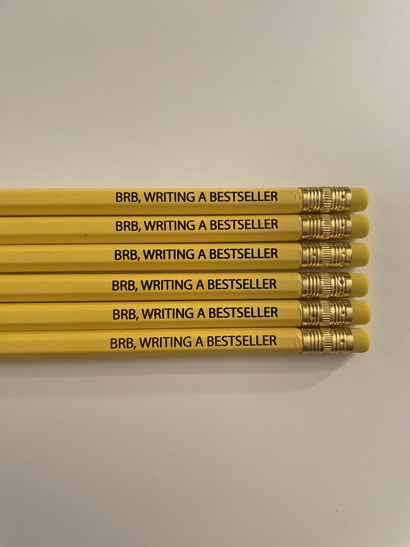 BRB, WRITING A BESTSELLER Yellow Pencils: Five-Pack
